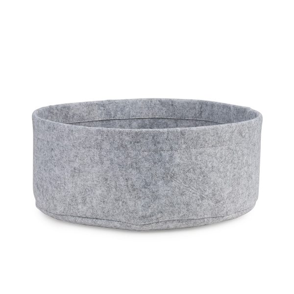Side view of felt round cat bed