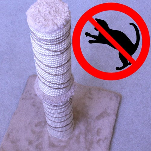 Repaired scratching post